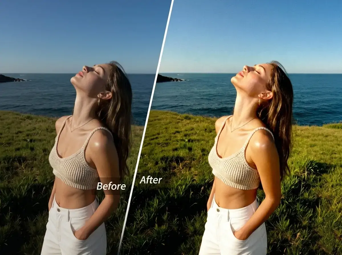 Il flash G7X è utilizzato per foto di ritratti in vacanza sulla spiaggia al mare